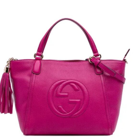 GUCCI Soho Pink Leather Satchel 650-081625 - Picture 1 of 15